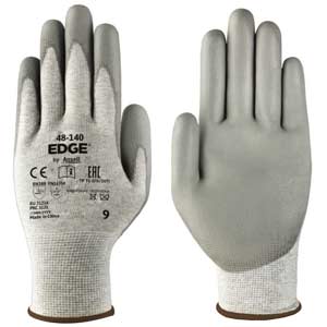 Găng tay đa dụng chống tĩnh điện ANSELL EDGE 48-140 (11) Size: 11; Vật liệu lớp phủ: Polyurethane (PU); Màu sắc: Xám trắng