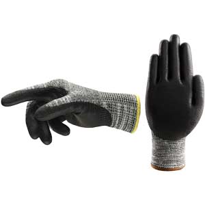 Găng tay bảo vệ hạng trung (chống cắt và mài mòn) ANSELL EDGE 48-705 (8) Size: 8; Vật liệu lớp phủ: Polyurethane (PU); Màu sắc: Xám và đen