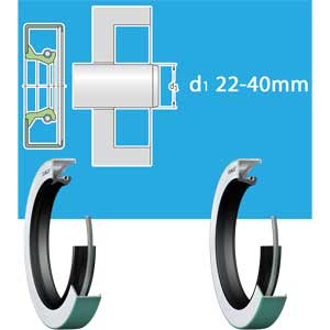 Phớt trục hướng kính có đế kim loại và môi phớt sóng d22...40mm SKF 25x52x8 CRW1 V