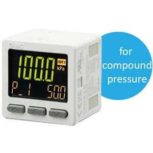 Công tắc áp suất số cho áp suất hỗn hợp với màn hình tích hợp SMC ZSE20AF-R-M-01-JB