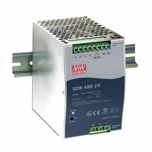 Bộ chuyển đổi nguồn 480W SDR-480 series MEAN WELL SDR-480-24 Nguồn cấp: 100...240VAC; Số đầu ra: 1; 24VDC; 20A; 480W; Lắp thanh ray DIN