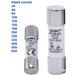 Cầu chì hình ống CHINT RT28-63 10A gG/gL 10A; 500VAC; Cỡ cầu chì: 14x51 mm; Loại chỉ báo: No; Đường kính thân: 14mm; Chiều dài thân: 51mm