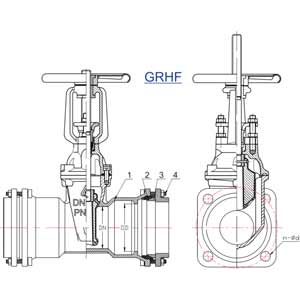 Van cổng lá van bọc cao su ty nổi mẫu mới SHINYI GRHF-0050-25-D2R (DN50)