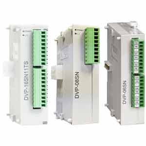 Mô đun mở rộng đầu ra PLC DELTA DVP08SN11TS Output module; 24VDC; Số ngõ ra digital: 8; Kiểu đấu nối ngõ ra digital: Transistor (Source); DIN Rail (Track) mounting