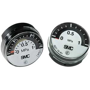Đồng hồ đo áp suất SMC G15-10-01 Đường kính vòng số: 15mm; Loại áp suất: Tuyệt đối; 0...1.0Mpa; Vị trí đầu nối: Ở giữa thân sau; Lưu chất: Không khí; Kiểu đầu nối: Ren