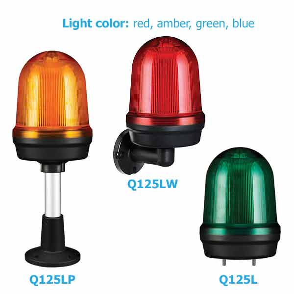 Q125L-12/24-R Đèn báo hiệu Qlight bóng LED, D116mm, 12-24VDC