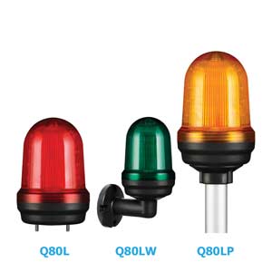 Đèn báo hiệu sáng tĩnh/chớp nháy bóng LED D80 QLIGHT Q80LW-110/220-R 110...220VAC; Màu đỏ; Chỉ có đèn; Cỡ Lens: D80mm; Sáng liên tục, Sáng nhấp nháy