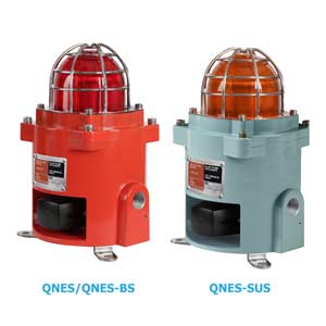 Đèn cảnh báo phòng nổ QLIGHT QNES-WP-120/230-B-BS 110-220VAC D92 còi đa âm màu xanh