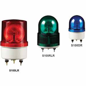 Đèn xoay cảnh báo QLIGHT S100DR-BZ-110-G 110VAC D100 có còi màu xanh lá
