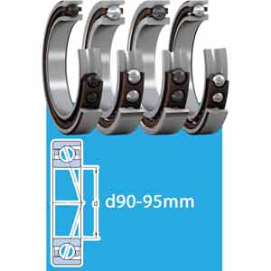 Bạc đạn cầu tiếp xúc góc một dãy chịu tải nặng siêu chính xác d90-95mm SKF 7018 CE/P4A