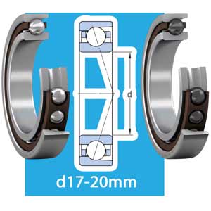 Ổ bi tiếp xúc góc một dãy chịu tải nặng, siêu chính xác d17-20mm SKF 7004 CD/P4A