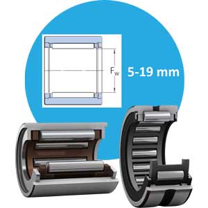 Vòng bi đũa kim vành gia công không có vòng trong Fw 5-19mm SKF NK 12/16
