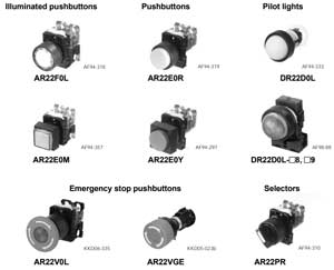 Nút nhấn có đèn FUJI AR22F5L-20B3G Có đèn; 12VAC, 12VDC; D22, D25; Xanh lá; 2NO; Nhấn giữ; Round full-guard (Flush)