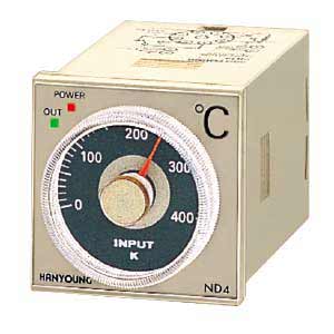 Bộ điều khiển nhiệt độ loại không hiển thị HANYOUNG ND4-PKMR-07 110VAC, 220VAC; 0...400ºC; Relay output; Loại đầu vào cảm biến: K
