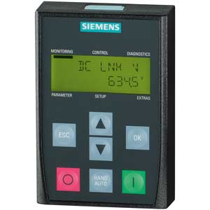Bàn phím biến tần cho SINAMICS G120 Basic SIEMENS 6SL3255-0AA00-4CA1 Thiết bị tương thích: Siemens inverter; Chiều rộng tổng thể: 80mm; LCD; Chiều cao tổng thể: 130mm; Chiều sâu tổng thể: 45mm