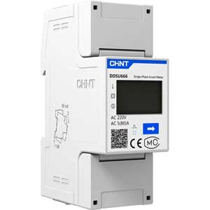 Đồng hồ đo điện thông minh một pha CHINT DDSU666 220/230V 5(80)A RS485 2P MID