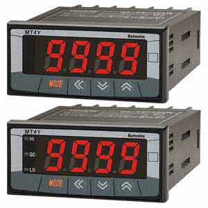 Đồng hồ đa năng AUTONICS MT4Y-DA-F4 Màn hình LED; Nguồn cấp: 100...240VAC; Thông số đo lường: Scaling; Dải hiển thị: -1999...9999; Đơn vị hiển thị: Customized; Kích thước lỗ cắt: W68xH31.5mm