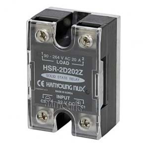 Rơ le bán dẫn 1 pha HANYOUNG HSR-2D204R 5-24VDC tải: 20A 480VAC