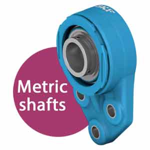 Bộ ổ bi gối đỡ 3 bu lông mặt bích côngxon khóa vít hãm vòng trong kéo dài (trục hệ mét) SKF F3BBC 20M-TPZM