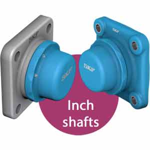 Cụm ổ bi mặt bích vuông - vòng trong hẹp, gối composite, trục hệ inch SKF F4BSS 100-CPSS-DFH