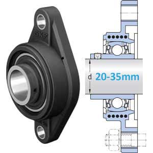 Cụm ổ bi Y-TECH mặt bích ô van và vít hãm SKF FYTBK 20 TR