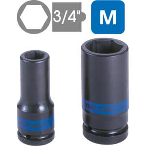 Đầu tuýp lực dài thành mỏng 3/4 inch lục giác hệ mét KINGTONY 693526M